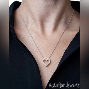 Macy’s Diamond Heart Necklace Sterling Silver $200